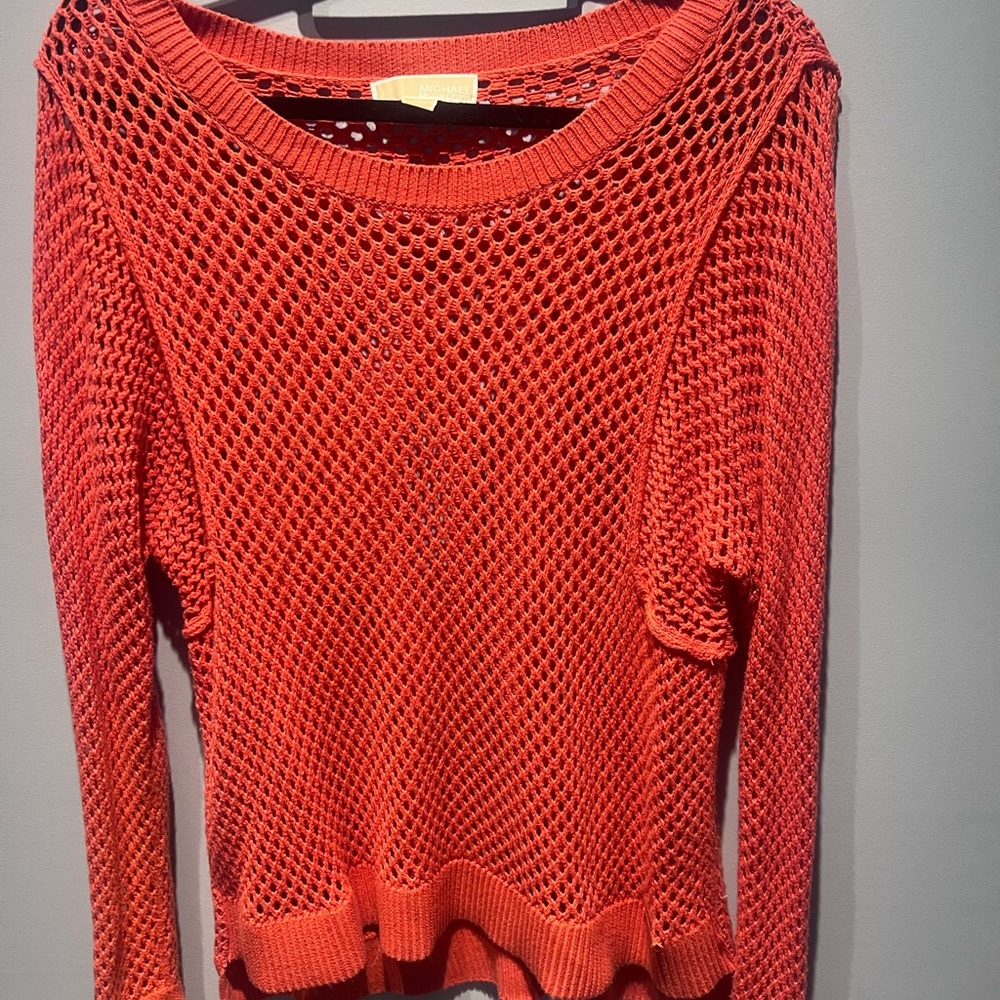 Michael Kors Coral Mesh Knit Sweater